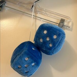 Blue Fuzzy Dice Car Accessory Las Vegas